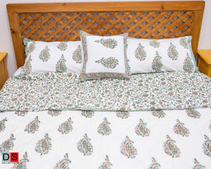 Hand Block Printed Cotton Bed Sheet "Queen Size"