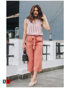 High Waisted Flare Pant With Belt